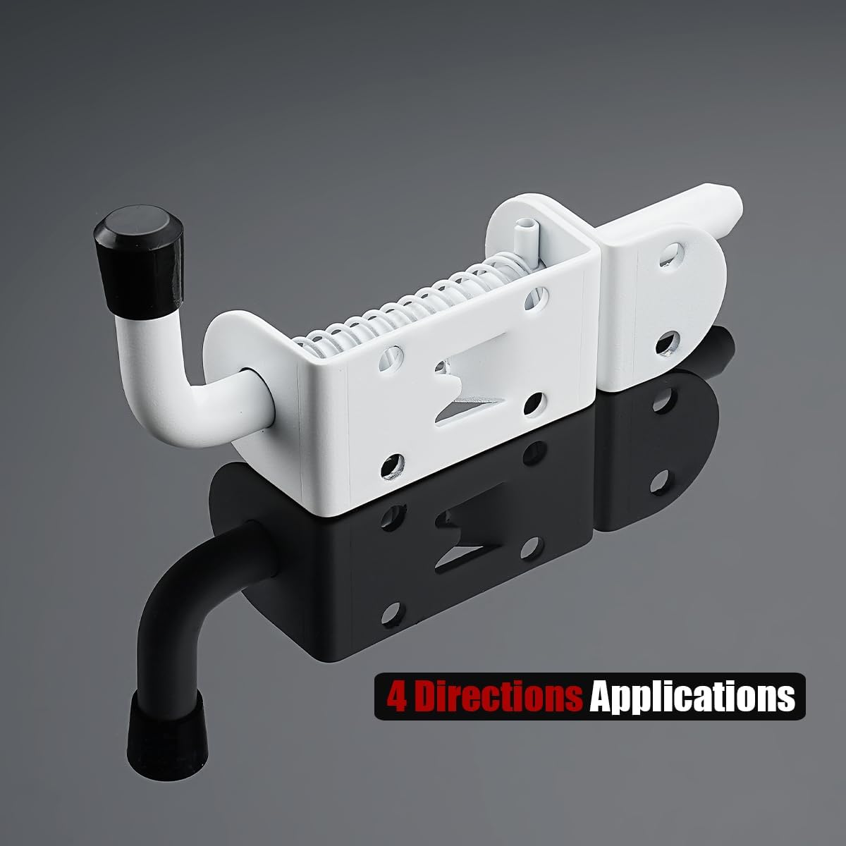JQK Spring Loaded Latch Pin, 304 Stainless Steel Barrel Bolt Thickened 2mm Door Lock, 5 Inch Matte White Finished(2 Pack), HSB300-WH-P2