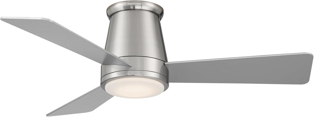 WAC Lighting Hug 3-Blade Aluminum Smart Flush Mount Ceiling Fan in Brush Nickel