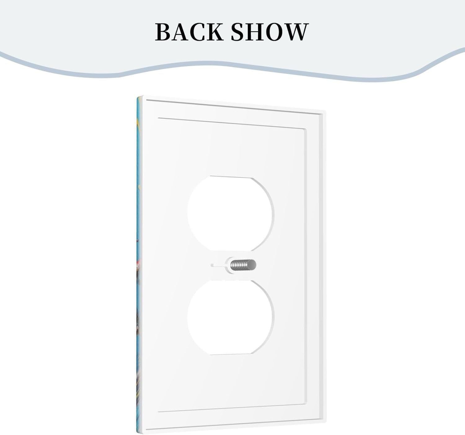 Decorative Outlet Covers Colorful Paint Splatters Blue Wood Plank 1 Gang Duplex Light Switch Cover Plate Wall Plates for Electrical Outlets Switchplate Faceplate