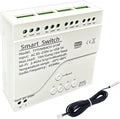 Tuya WiFi Smart Temperature Sensor Controller, 4CH 85-250V Relay Switch, Remote Voice Control, APP Remote Control, Dry Contact, Real-Time Monitoring, Compatible with Alexa and Google Home
