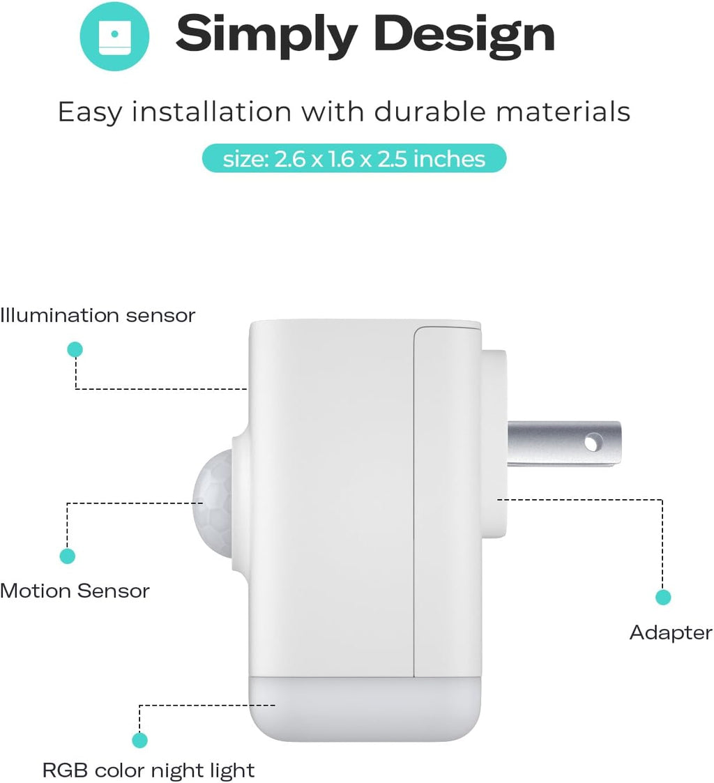 THIRDREALITY Multi-Function Night Light 4 Pack, Zigbee Repeater, 3-in-1 Combines a Motion Sensor, a Illumination Sensor and RGB Color Night Light, 1-100% Adjustable Brightness, Zigbee hub Required