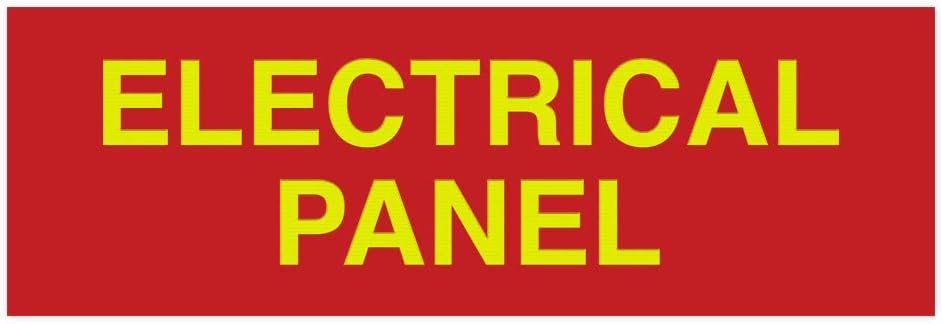 All Quality Basic Electrical Panel Sign - Fire Regulation Safety Compliance Sign - Red/Gold - Medium (10 Pack)