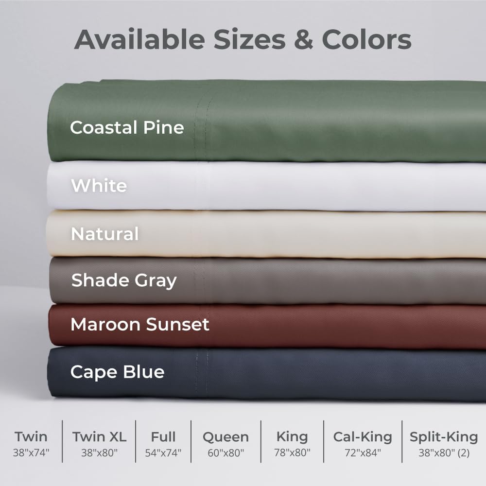 Cariloha Aloha Soft 4-Piece Sheet Set | Shade Gray | Split King | Made from 100% Viscose derived from Bamboo | Introductory Sheet Line