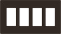 LIDER Matte Finish Decorator Switch Cover, Screwless Wall Plate, Mid-Size 4-Gang 4.88" x 8.58", Unbreakable Polycarbonate Thermoplastic, UL Listed, LSWP-34M-BR, Brown