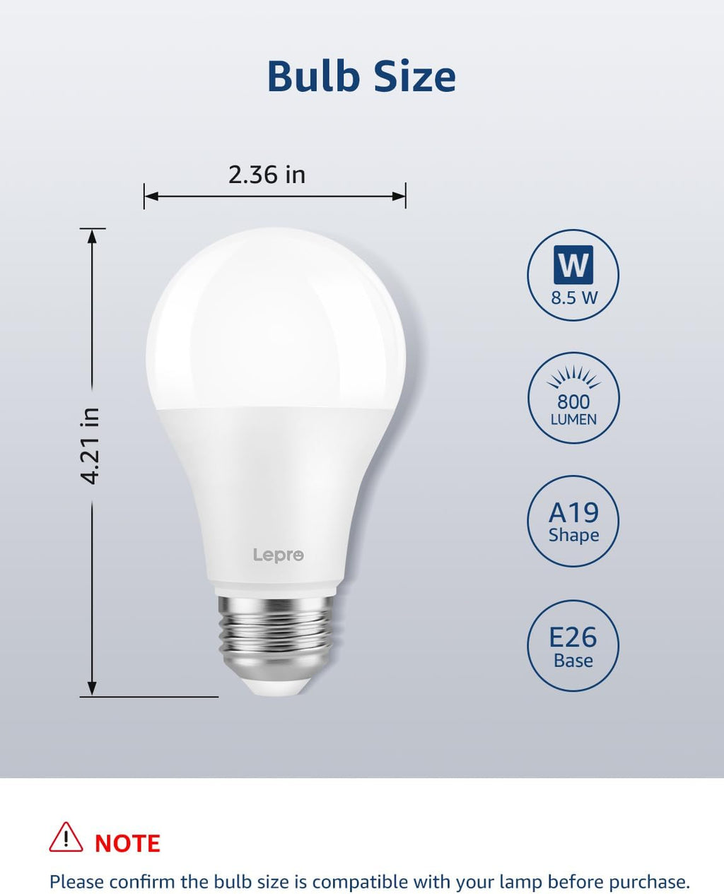 Lepro B1 AI Smart Light Bulbs - RGBWW Color Changing LED Bulb Works with Alexa & Google Assistant, AI Voice Control, Music Sync, A19 E26 Base, 8.5W 800Lumen, 2.4GHz WiFi & Bluetooth, 1 Pack（NO Remote