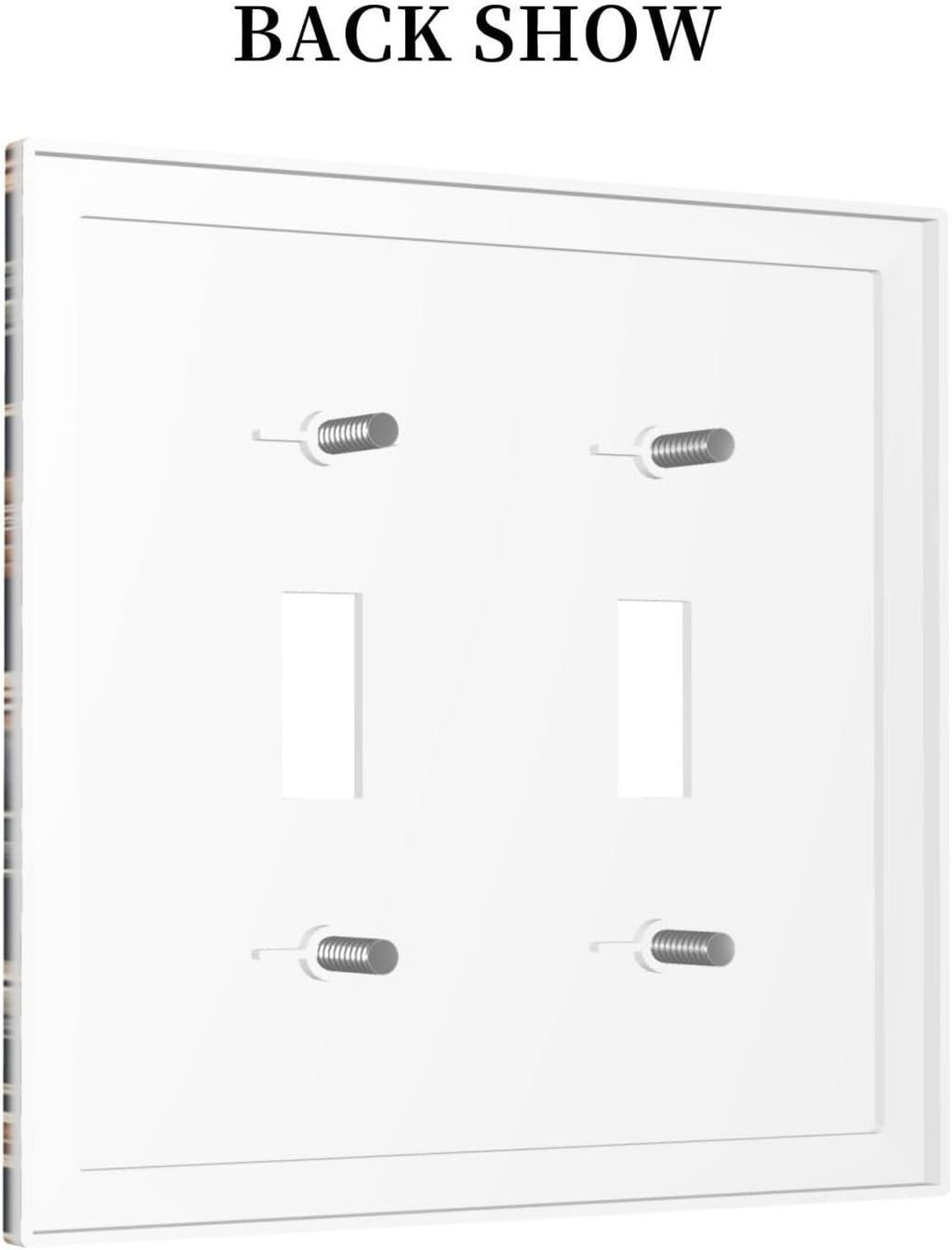 Decorative Switch Plates Vintage Grey Plant Leaves Brown Flowers 2 Gang Double Toggle Outlet Light Switch Cover Wall Plate Electrical Faceplate for Bedroom Home Decor