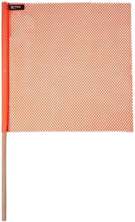 Mytee Products (8 Pack) 18"x18" Orange Safety Flags for Truck Loads w/Dowel - DOT Compliant Jersey Mesh Warning Flags on Stick for Oversize Wide Load, Construction, Road Traffic, Pedestrian Signs