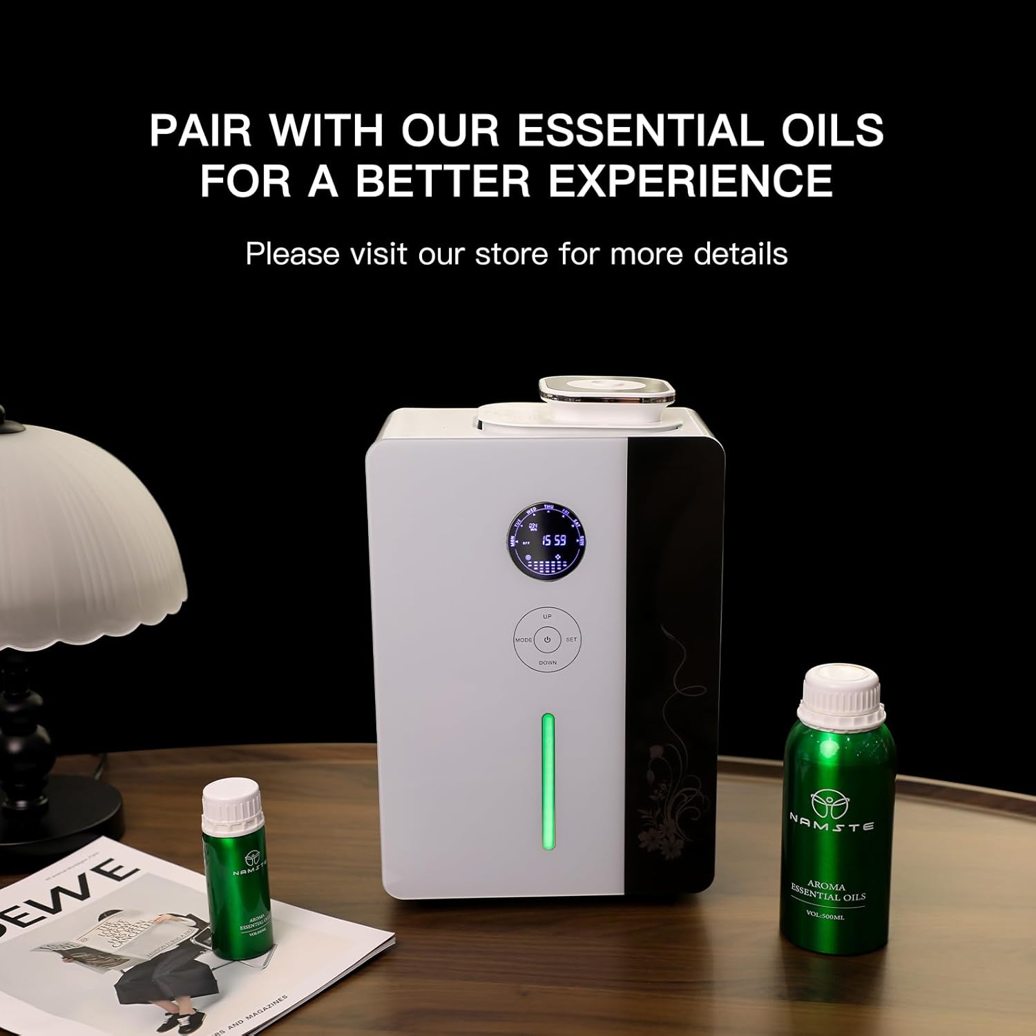 Essential Oil Diffuser HVAC Scent Machine, Waterless Diffusers Long Lasting Aroma 800ML Smart WIFI & APP & Touch Screen Control Oil Level Monitoring 4000 Sq.Ft for Whole House,Hotel,Mall,Office