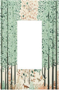 Boho Wildflower Forest Woodland Animals Decorative Outlet Covers 1 Gang Single Rocker Light Switch Cover Plate Wall Plates GFCI Faceplate for Bedroom Bathroom Decor
