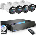 【90-Day Storage & 2-Way Audio】 5MP Outdoor Wired Security Camera System, Wired Home Security Camera System, Home Video Surveillance System