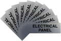 All Quality Basic Electrical Panel Sign - Fire Regulation Safety Compliance Sign - Silver - Large (10 Pack)
