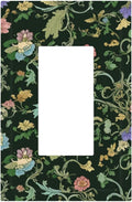 Decorative Outlet Covers Vintage Green Leaf Plant Rustic Pink Flower 1 Gang Single Decora GFCI Device Light Switch Covers Plate 1 Rocker Wall Plate Jumbo Faceplate