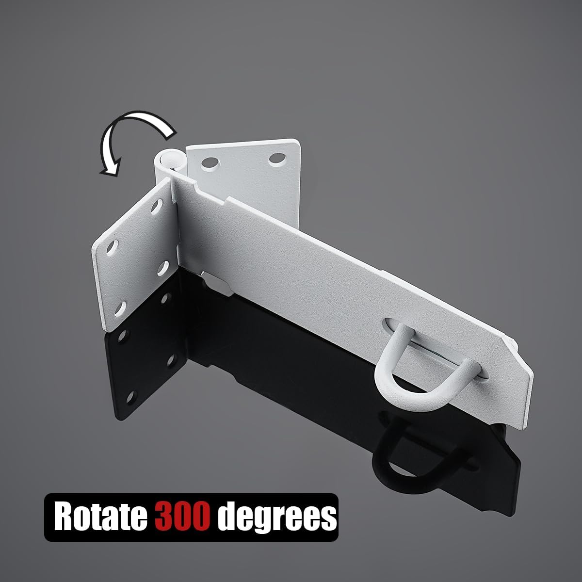 JQK Door Hasp Latch Lock, 5 Inch 304 Stainless Steel Safety Packlock Clasp Thickness 1.9 mm, Matte White, DL130-WH