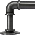Industrial Curtain Rods 18 to 45 in,Wrap Around Rods, Adjustable Curtain Pole,1 in Diameter Pipe Wall or Ceiling Mounted,for Living Room(Antique Nickel 18” to 45”)