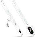 WILLED Under Cabinet Lights Rechargeable, Battery Display, 60 LED Touch Light Bar, Motion Sensor Light Indoor, Battery Operated Closet Light Wireless, Stick on Under Counter Lights for Kitchen(2 Pack)