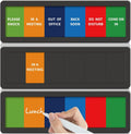 Office Door Signs with 6 Printed Status Options – Do Not Disturb, Out of Office, In a Meeting, Please Knock, Back Soon, Come on in – Includes Custom Personalized Blank Sticker for Privacy Workspace or Studio Available and Away