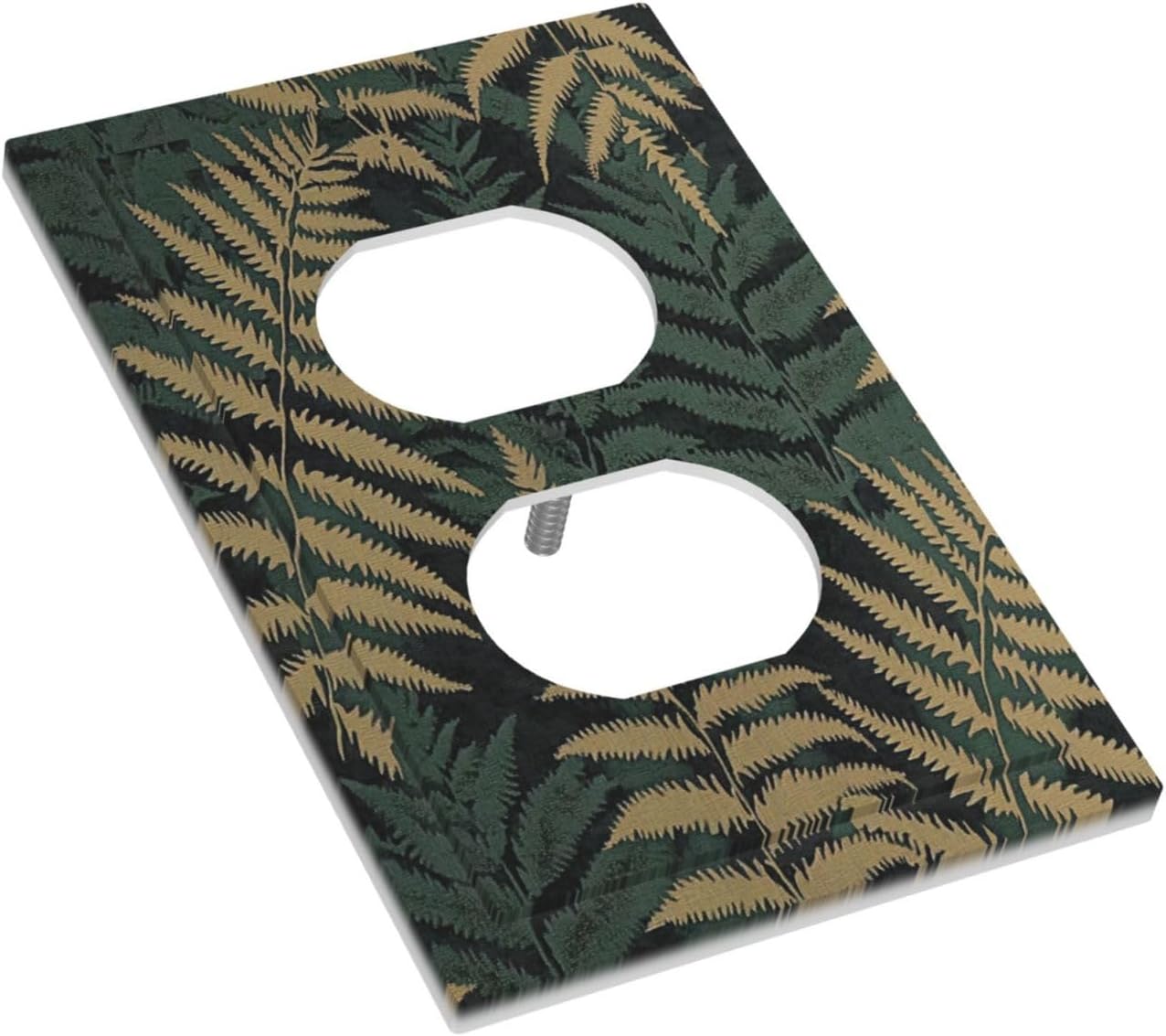 Outlet Covers Botanical Fern Green Leaf Forest 1 Gang Duplex Light Switch Cover Decorative Switch Plates Electrical Receptacle Faceplate Wall Plate For Bed Room Home Decor