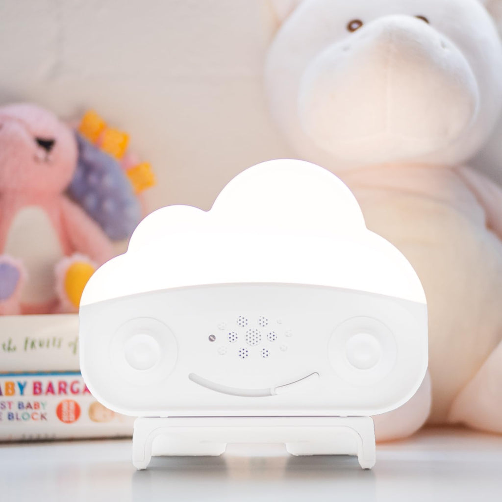 Happiest Baby SNOObie Smart White Noise Machine - Portable Baby Sound Machine with Night Light - 12 Soothing Sounds for Sleep Training, White