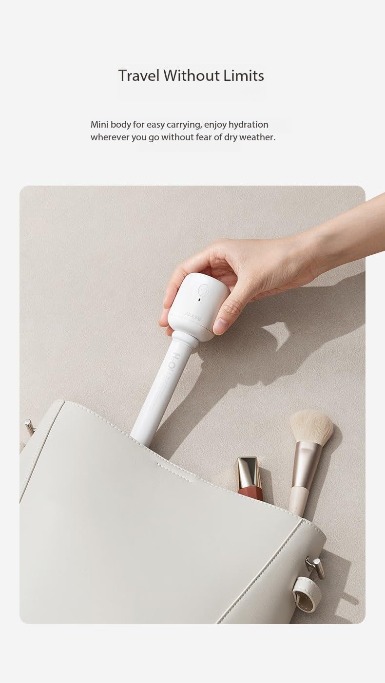 Portable mini humidifier stick, apply to all cup, water bottle, ultra quiet & delicate mist for bedroom, office desk, travel, car, convenient and efficient
