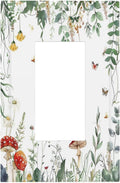 Decorative Outlet Covers Sage Plant Red Mushroom Butterfly Wild Flower 1 Gang Single Rocker Light Switch Cover Plate Wall Plates Gfci Faceplate For Bed Room Kids Room Decor