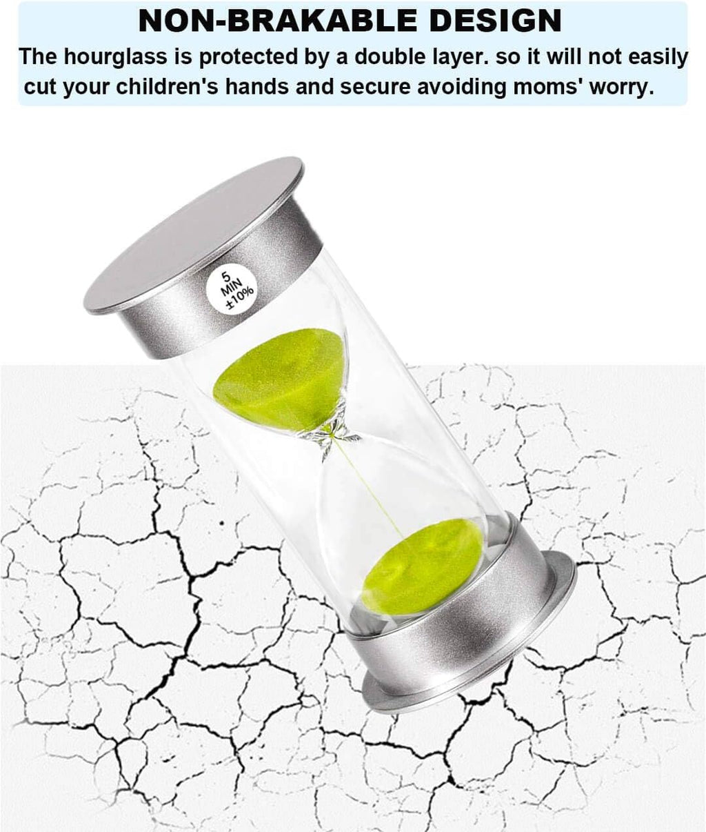 SuLiao Hourglass 3 Min Sand Timer: Unbreakable Green Sand Clock, Large Plastic Hour Glass for Kids, Games, Classroom, Kitchen, Decor
