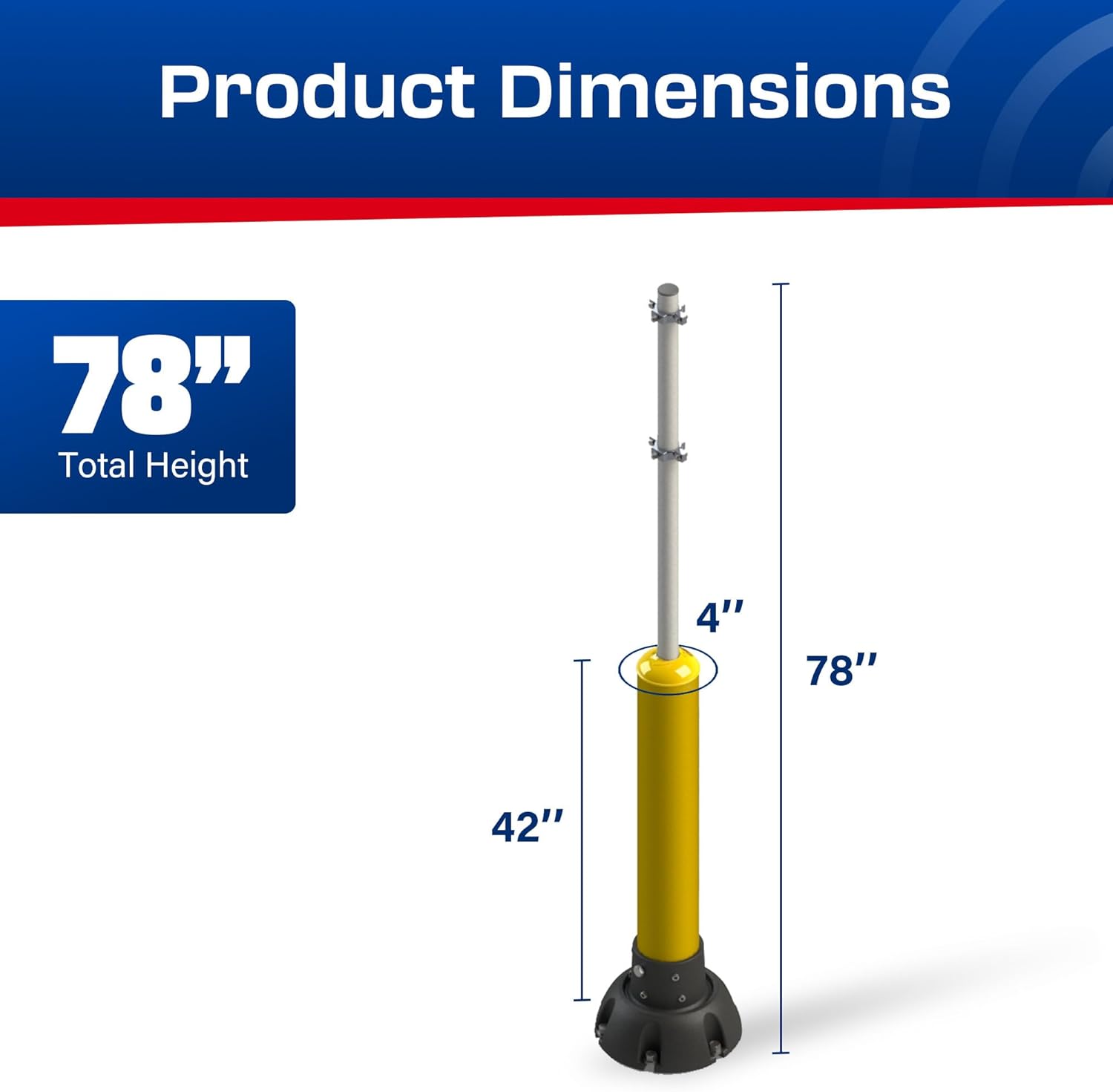 Impact Recovery - SlowStop Rebounding Bollard Sign Post - Bollard Post - Made in the USA - 78”