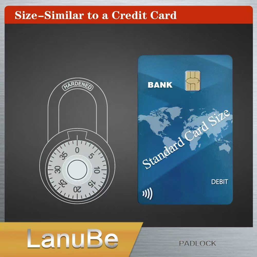 LanuBe Standard Dial Combination Lock, 2 inches. Wide, with Different Combinations, Blue Turnplate, Pack of 12; Lock for School, Employee, Gym Sports Locker, Case, Toolbox