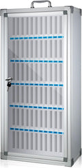 Amylove 72 Slots Cell Phone Locker Cabinet Aluminum Alloy Pocket Chart Storage Locker Box Cabinet Wall-Mounted Cell Phones Storage Box with Handle for Office Classroom Gym (White)
