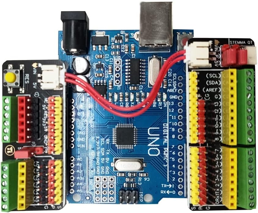 Proto Screw Shield V2 Expansion Board Breakout Board IO Sensor Module Terminal Block Compatible with Arduino UNO R3 with Cable