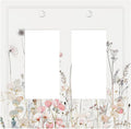 Floral Watercolor Wildflower Dandelion Plant Decorative Outlet Covers 2 Gang Double GFCI Rocker Electrical Wall Panels Light Switch Cover Plate for Farmhouse Bed Room Decor