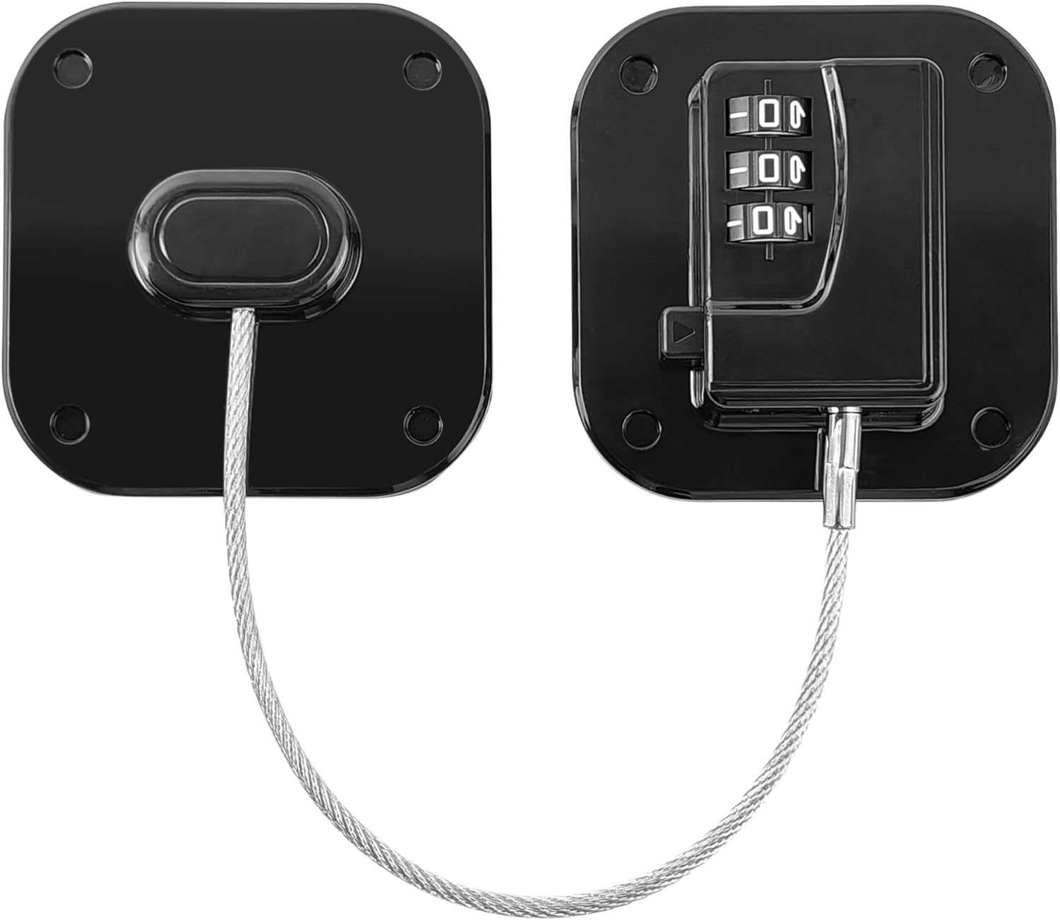 Refrigerator Lock - Heavy Duty Fridge & Freezer Safety Latch for Babies & Toddlers, Easy Install Kitchen Cabinet Lock (Black, 1)