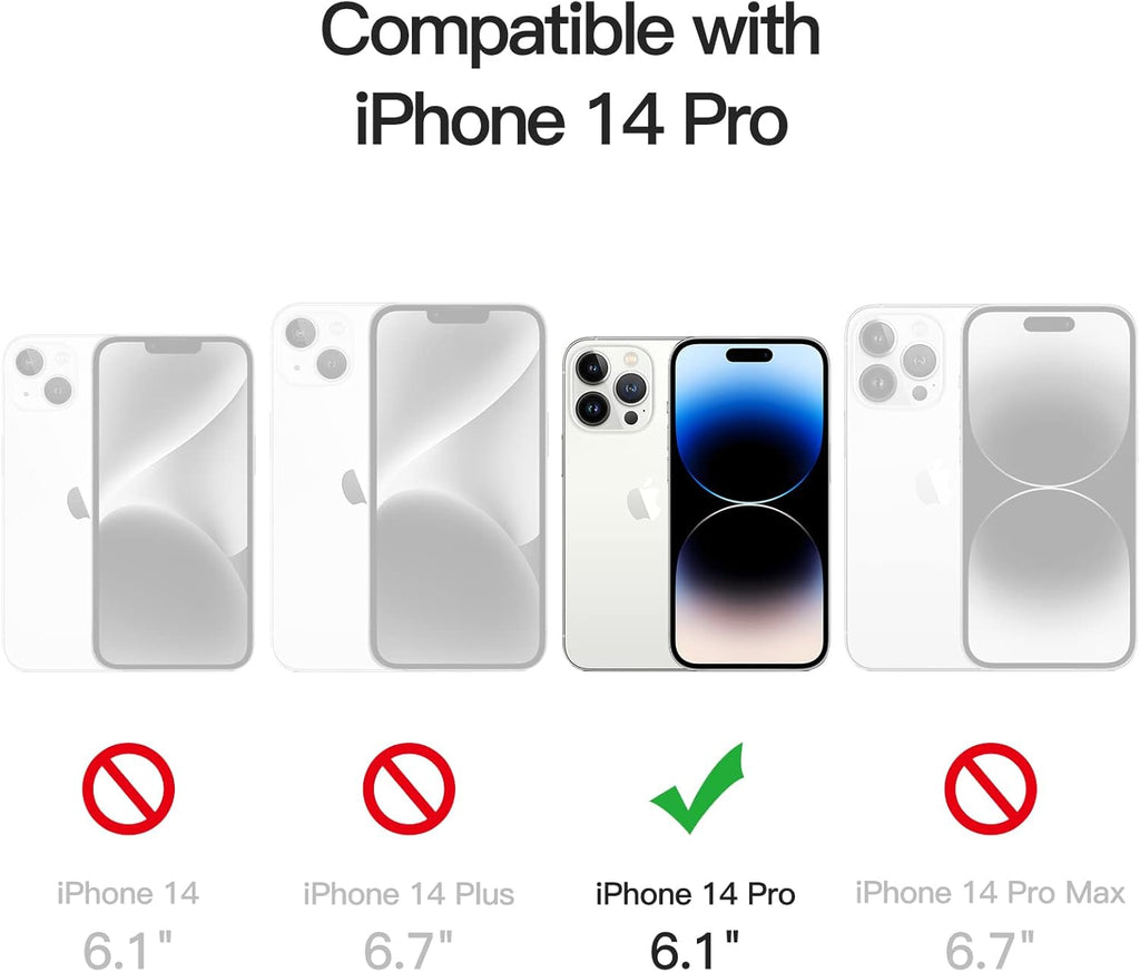 JETech Privacy Full Coverage Screen Protector for iPhone 14 Pro 6.1-Inch with Camera Lens Protector, Anti-Spy Tempered Glass Film, 2-Pack Each