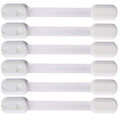 6 Pack Vmaisi Multi-Use Adhesive Straps Locks - Childproofing Baby Proofing Cabinet Latches for Drawers, Fridge, Dishwasher, Toilet Seat, Cupboard, Oven,Trash Can, No Drilling (White) (6)