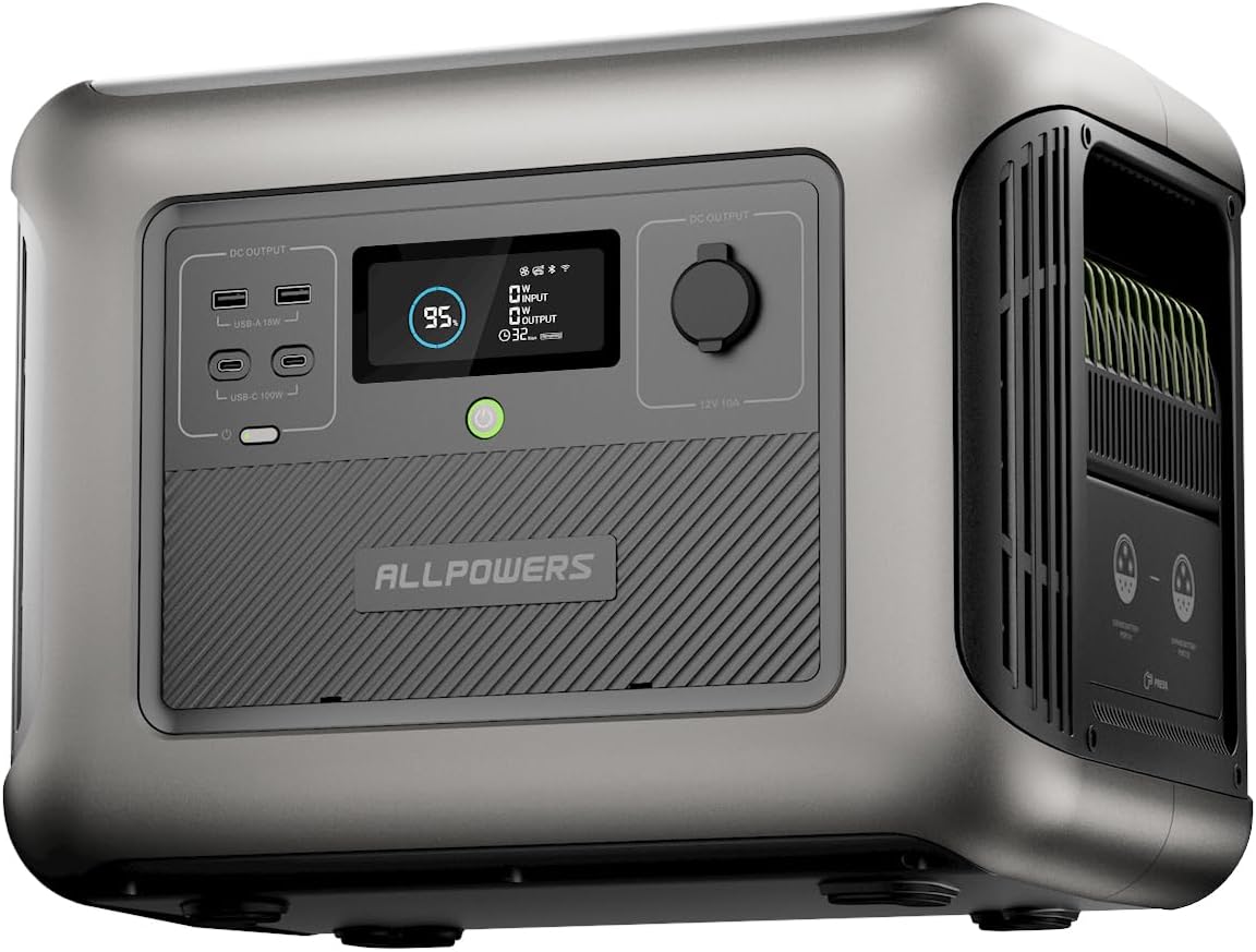 ALLPOWERS Expansion Battery B1000,1152Wh LiFePO4 (LFP) Battery with 10-Year Lifespan, Compatible with R1500/ R2500 Solar Generators, Power Station for Camping, Party, RV, Home Use