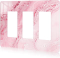 Abstract Pink Marble Design Acrylic Light Switch Plate Acrylic Decorative Wall Outlet Cover Switch Plates Triple Wall Plates