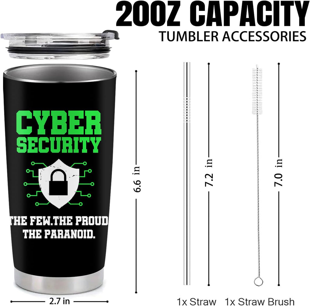 Cybersecurity Gifts for Men - Cyber Security Gifts - Stainless Steel Tumbler 20 Oz