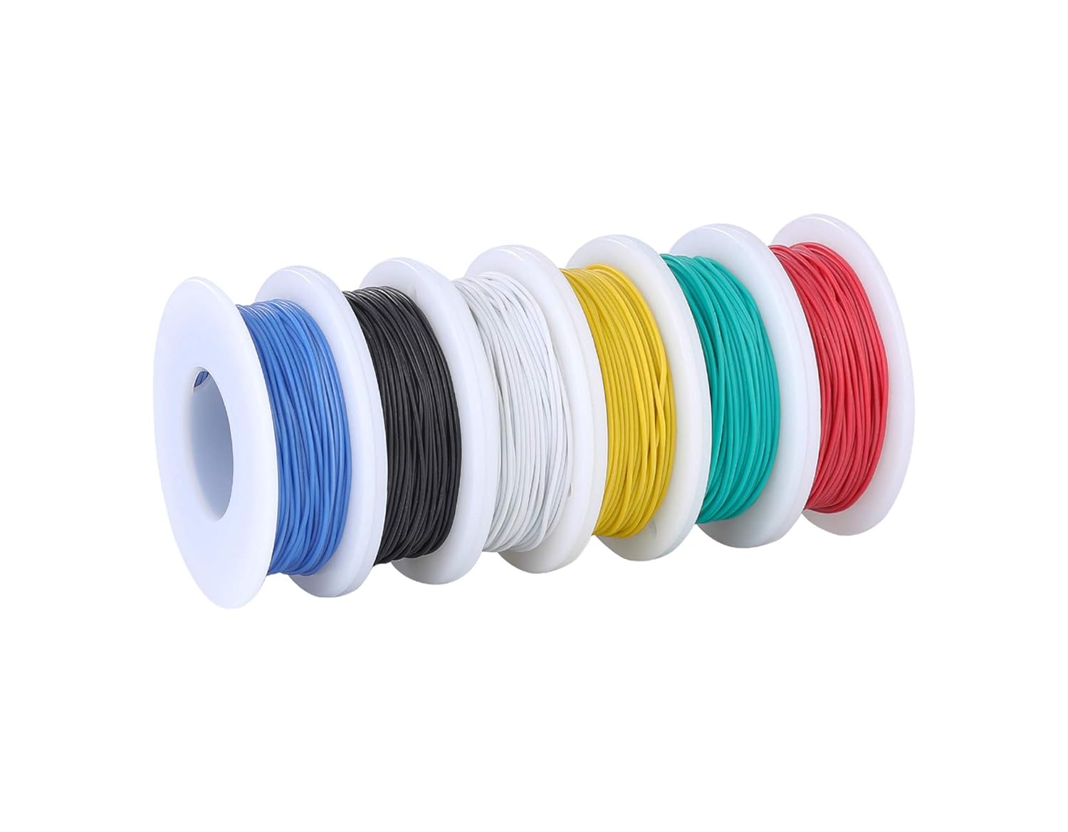 TUOFENG 28awg Wire Flexible Silicone Wire,28 Gauge Tinned Copper Wires Silicone Rubber Insulated (6 Different Colored 43ft Each)(OD: 1.2 mm) Stranded Wire Hook up Wires