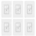 TOPGREENER Motion Sensor Switch, PIR Sensor with Ambient Light Level, Occupancy & Vacancy Modes, No Neutral Required, Ground Wire Required, 150W LED/CFL, Single Pole, TDOS5-JM-W-6PCS, White, 6 Pack