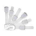 Adjustable & Reusable Child Safety Cabinet Locks & Latches, Baby Proofing Door Window, Cabinet, Toilet, & Refrigerator Lock, Child Safety Strap Locks with Adhesive Pads, Pack of 6, Silver - Wonderkid
