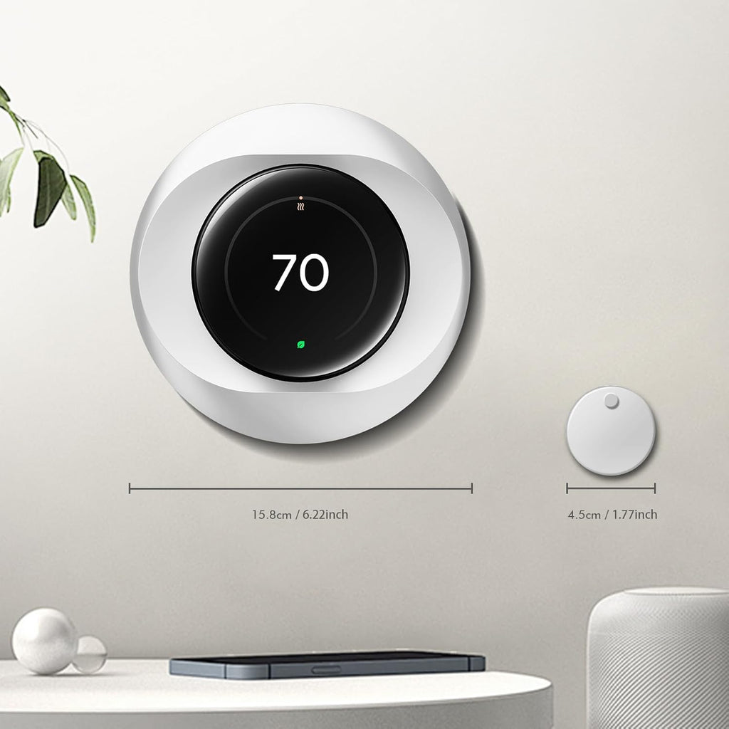 CaseBot Wall Plate Cover Compatible with Google Nest Learning Thermostat (4th Gen), Practical Nest Thermostat Trim Kit, with Temperature Sensor Holder, Easy Installation (White)