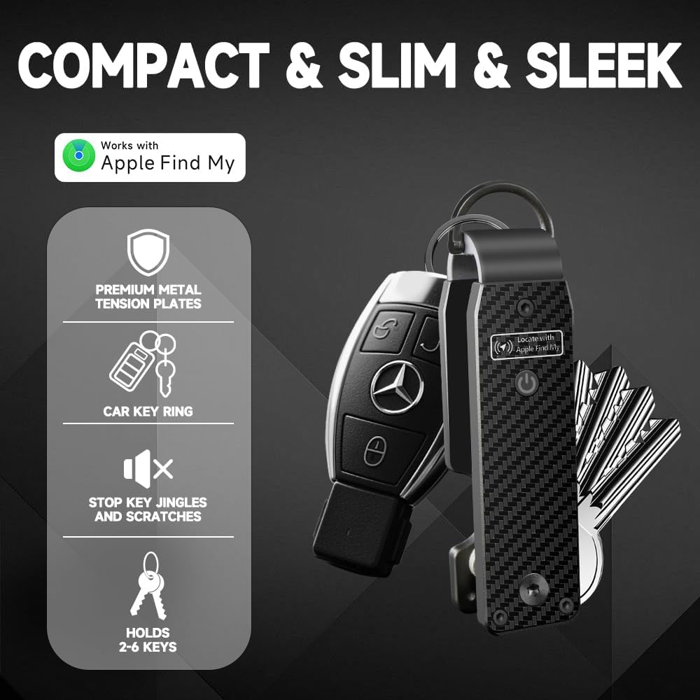 Key Organizer Men's Keychains with Smart Tracker, Key Finder, Compact Key Holder -Minimalist Key Case Metal Car Key Chain