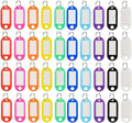 400 PCS Plastic Key Labels Tags, 10 Colors Key Ring Tags with Split Key Ring, Blank Name Tag, Clear Label Window Protective Films, Key ID Tags for Luggage.