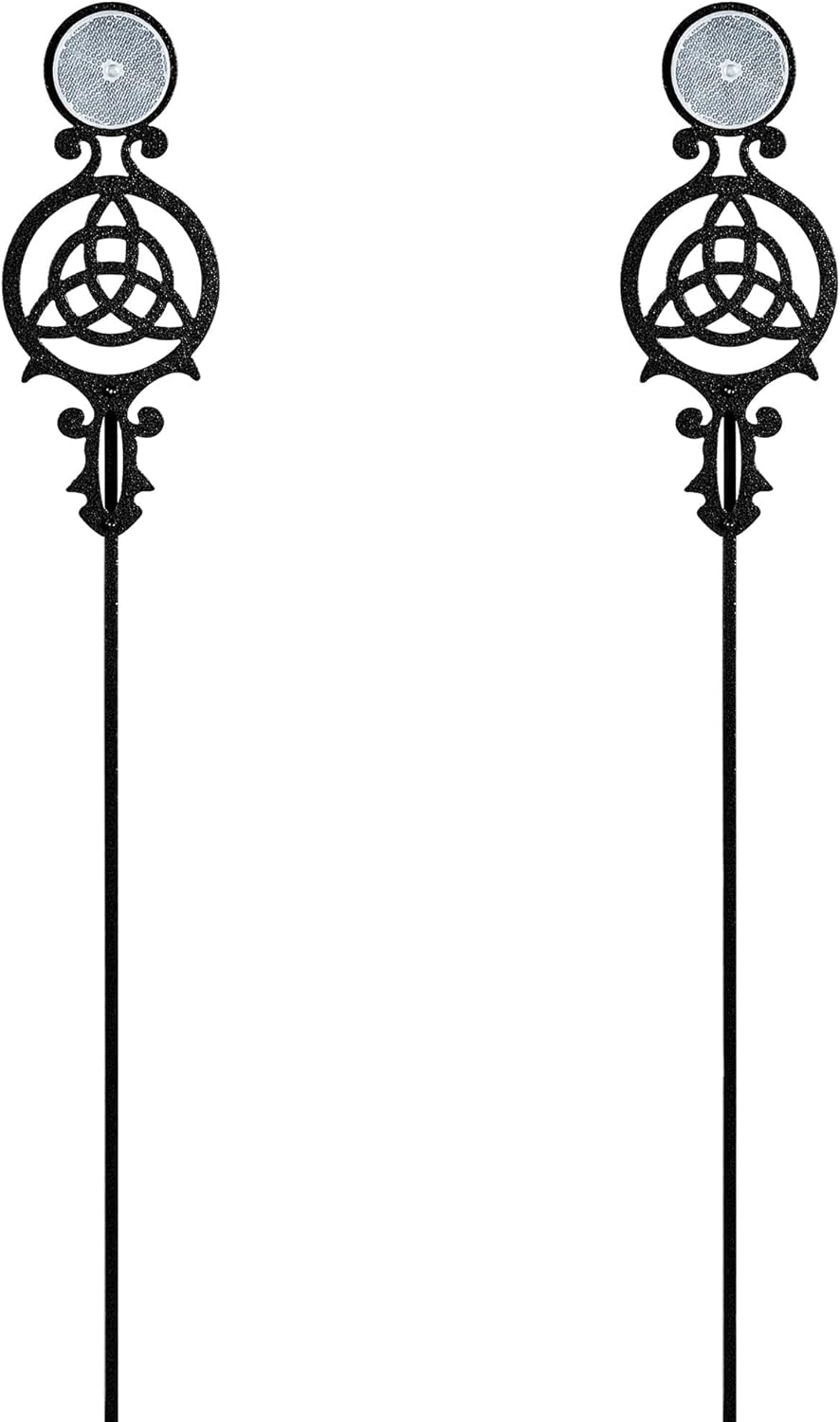 Touch of Class Pathways Reflective Driveway Marker Stake Set of Two for Outdoor Use | Celtic Knot Emblem Design | Personalized Tall Reflector Set of 2 | Black Durable Finish