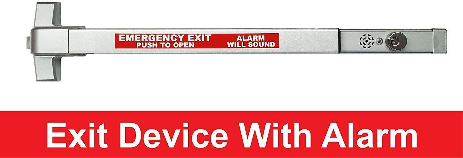 Dynasty Hardware Commercial Door Push Bar Panic Exit Device with Alarm Sprayed Aluminum