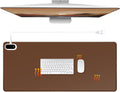 Konohan Heated Large Desk Mat PU Leather Warm Mouse Pad with 5 Heating Level & 4 Hour Auto Shut-Off Heating Keyboard Pad Warmer Gaming Mice Mat Only Supports 110v(Brown Color,31.5" X 13")