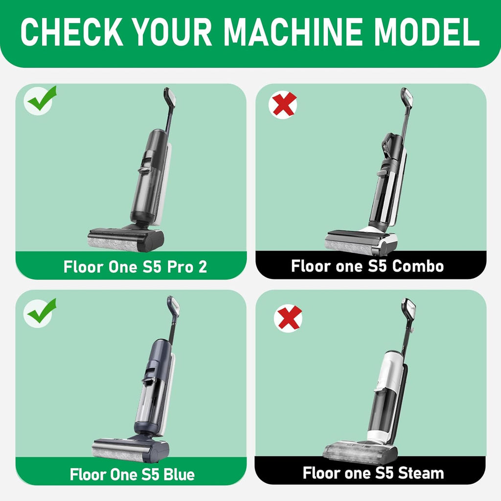 Floor ONE S5 Pro Replacement Roller Brush and Filter Kit for Tineco Floor ONE S5 Blue,Floor One S5 Pro 2 Cordless Wet Dry Vacuum Replacement Parts,3 Roller Brush,3 Filters,1 Cleaner Brushes