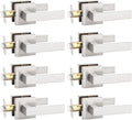 KNOBWELL 8 Pack Passage Door Knob Interior, Brushed Nickel Hallway Closet Door Handle Commercial Square Door Knob with Lever(No Lock)