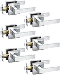 KNOBWELL 6 Pack Door Handles Interior Passage Door Knob for Closet Hallway Polished Chrome Door Leverset Modern Doorknob