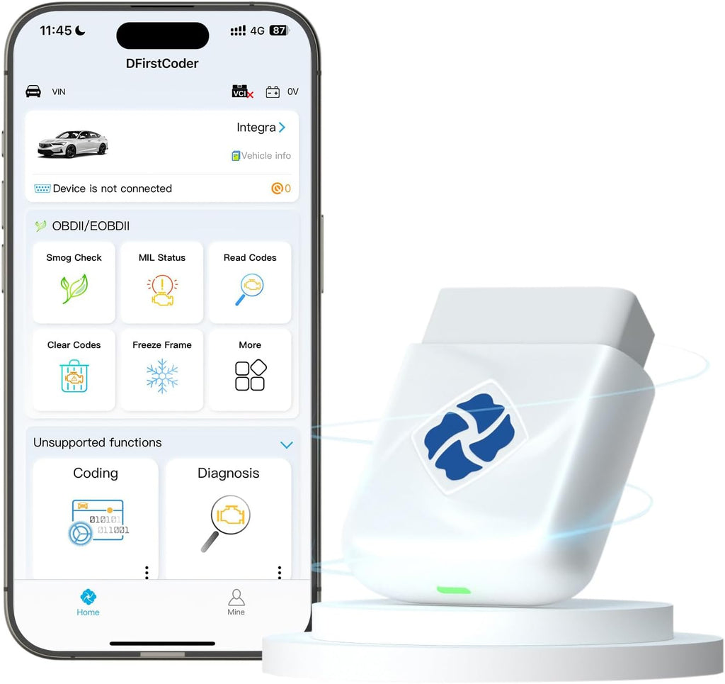 DFirst 201FD All System Diagnostic Tool Oil Reset One-Click ECU Coding Disable Auto Start Stop OBD2 Tool (iOS/Android,Lifetime Free Update)