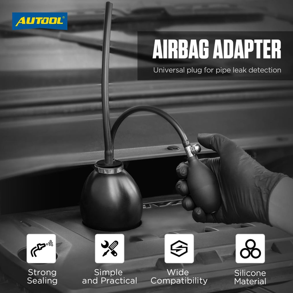 AUTOOL Universal Easy Intake Adapter for 12V Vehicle Pipes Fuel Leakage Detector Diagnositc Tester